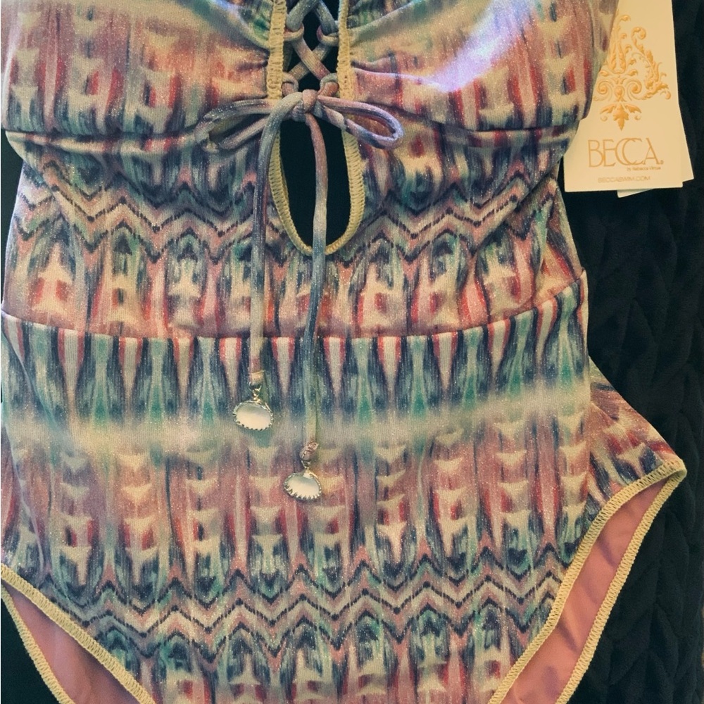 Becca Tulum One Piece Bandeau Swimsuit NWT - Medium
